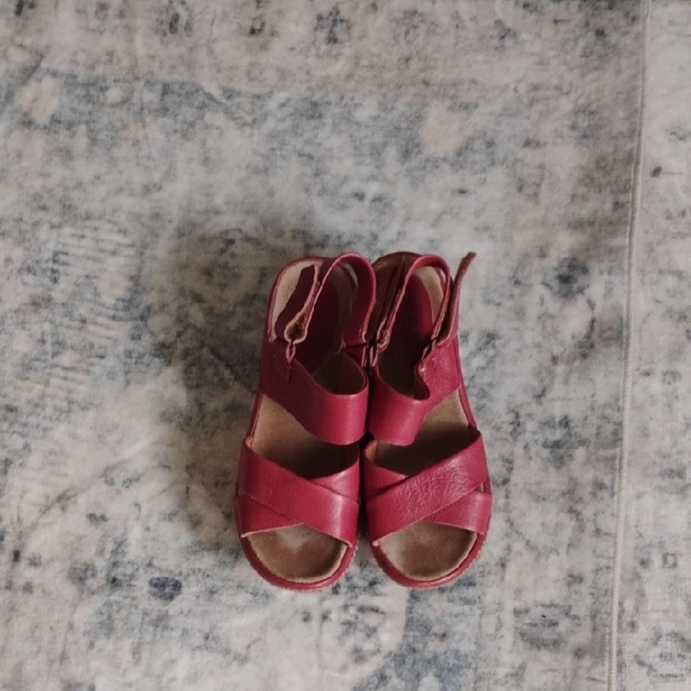 Bussola Burgundy Leather Sandals